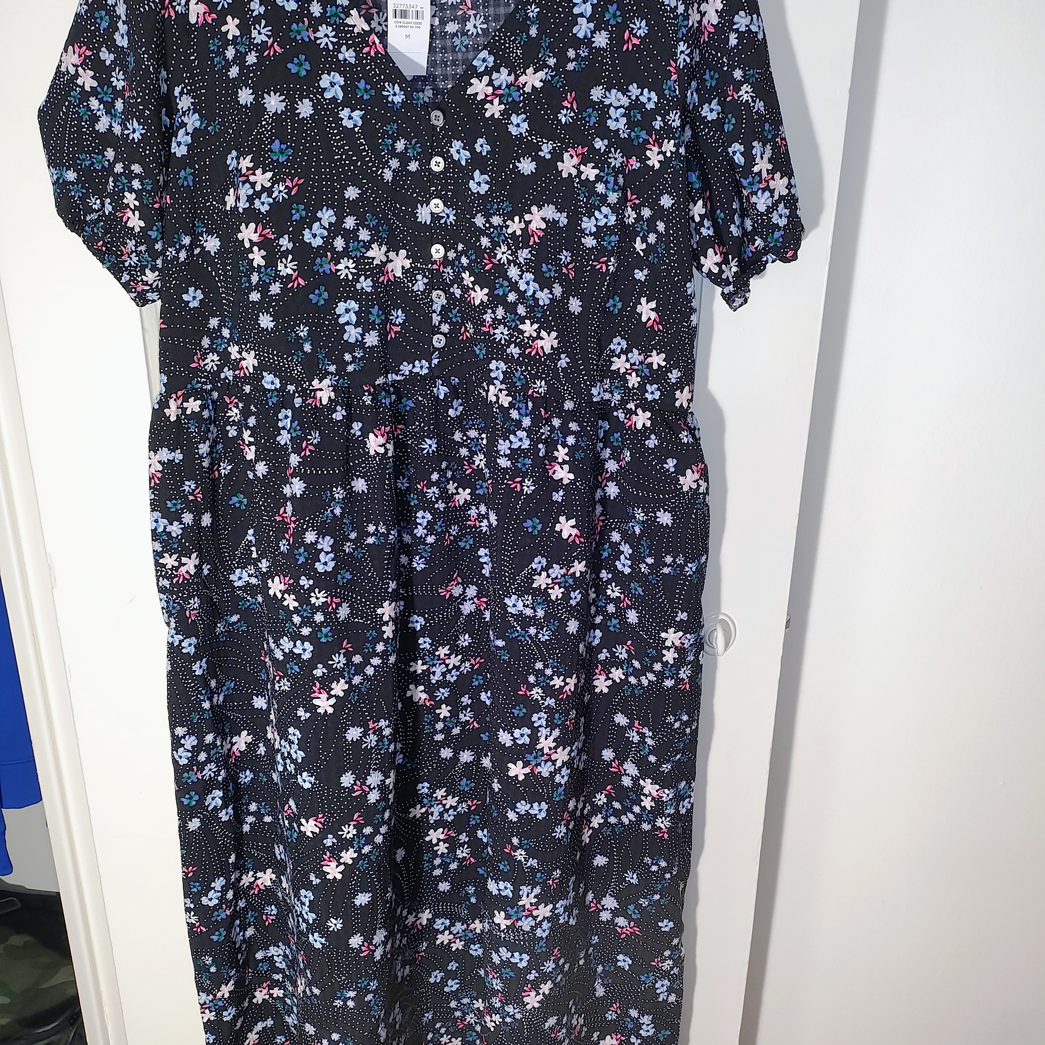 Nwt- Loft Puff Sleeve A-Line Midi Dress Floral Print